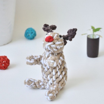 HN24-LC-004 dog rope toy- deer shape