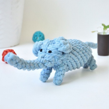 HN24-LC-005 dog rope toy- elephant in blue