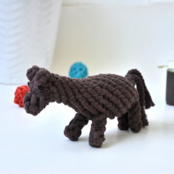 HN24-LC-007- dog rope toy horse shape