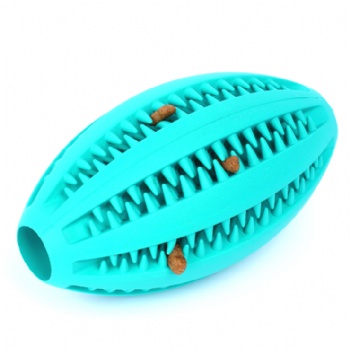 HN24-EB-074 natural rubber dog toy teeth cleaning rugby