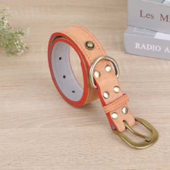 HN24-YDPC303-1 suede leather dog collar with stud deco